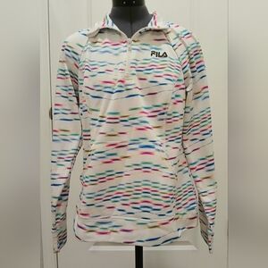 Fila White & Multicolor Pullover